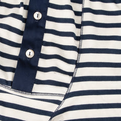 Men's boxer striped with button placket ink blue/natural