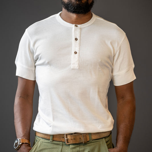 1927 Henley Shirt Short Sleeve Ecru