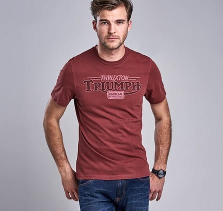 Barbour InternationalTriumph Thruxton Garnet Red T-ShirtT-ShirtBritish Parts Luzern