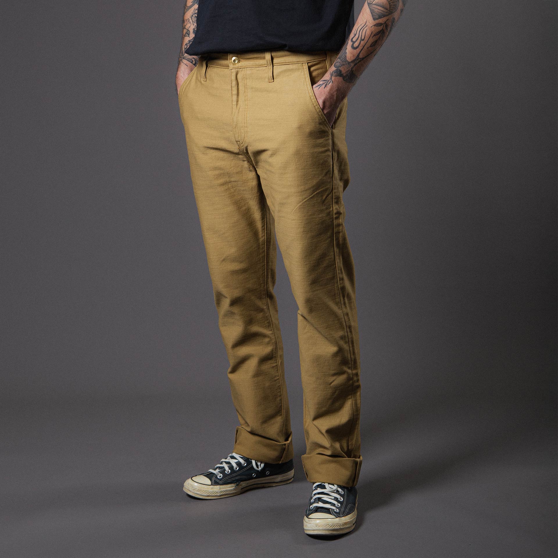 BenzakBC - 03 Straight Chino Golden BrownHosenBritish Parts Luzern