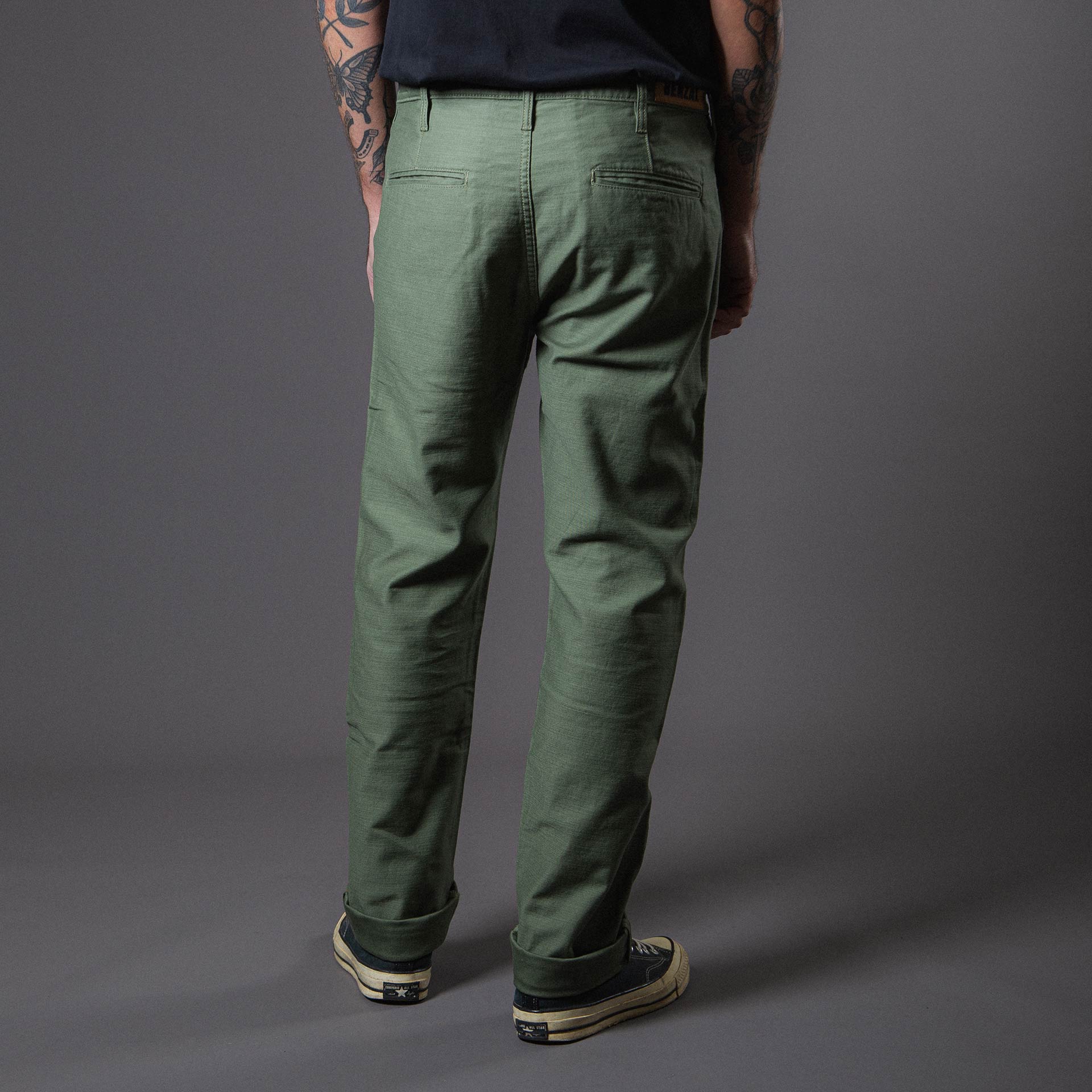 BenzakBC - 03 Straight Chino Military GreenHosenBritish Parts Luzern