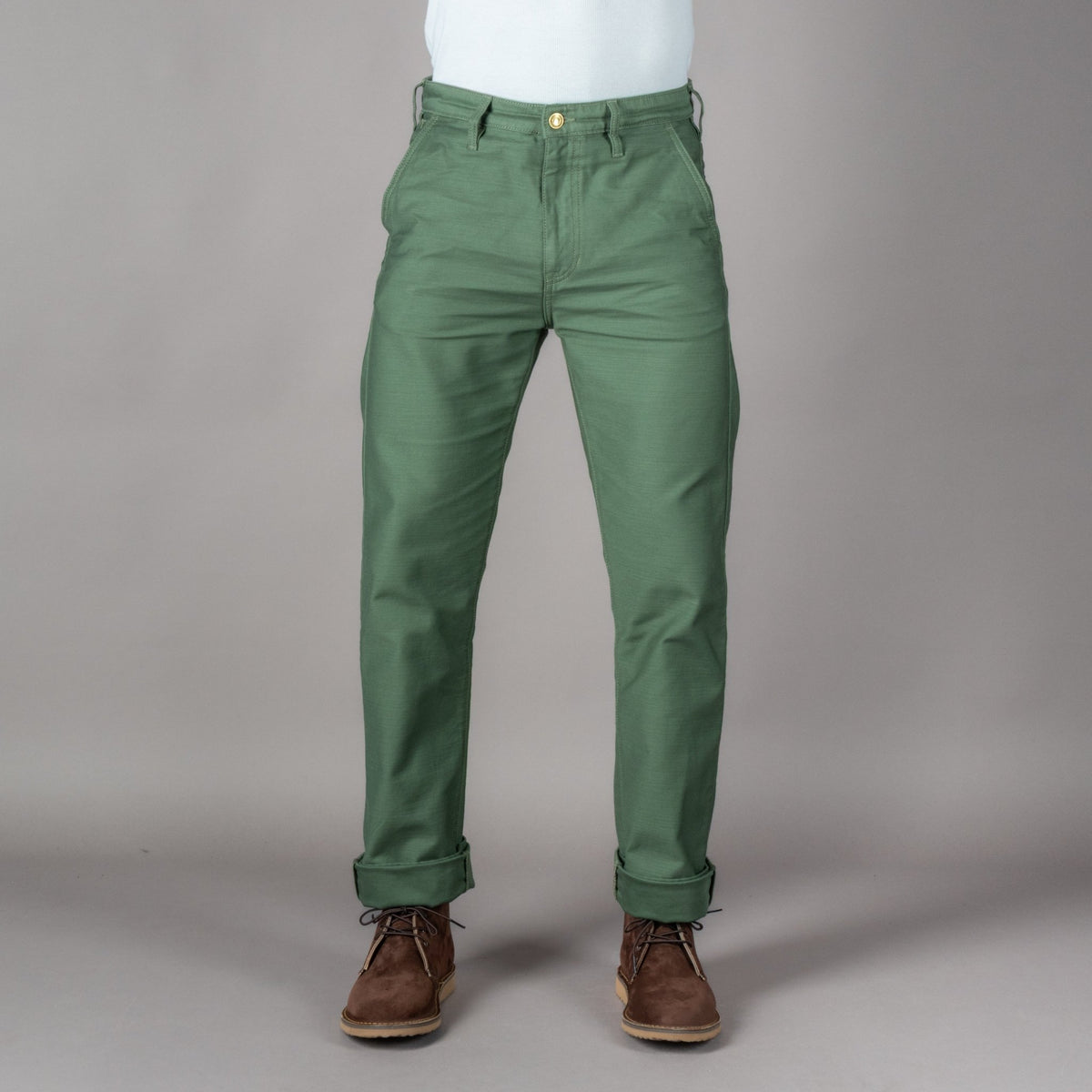 BenzakBC - 03 Straight Chino Military GreenHosenBritish Parts Luzern