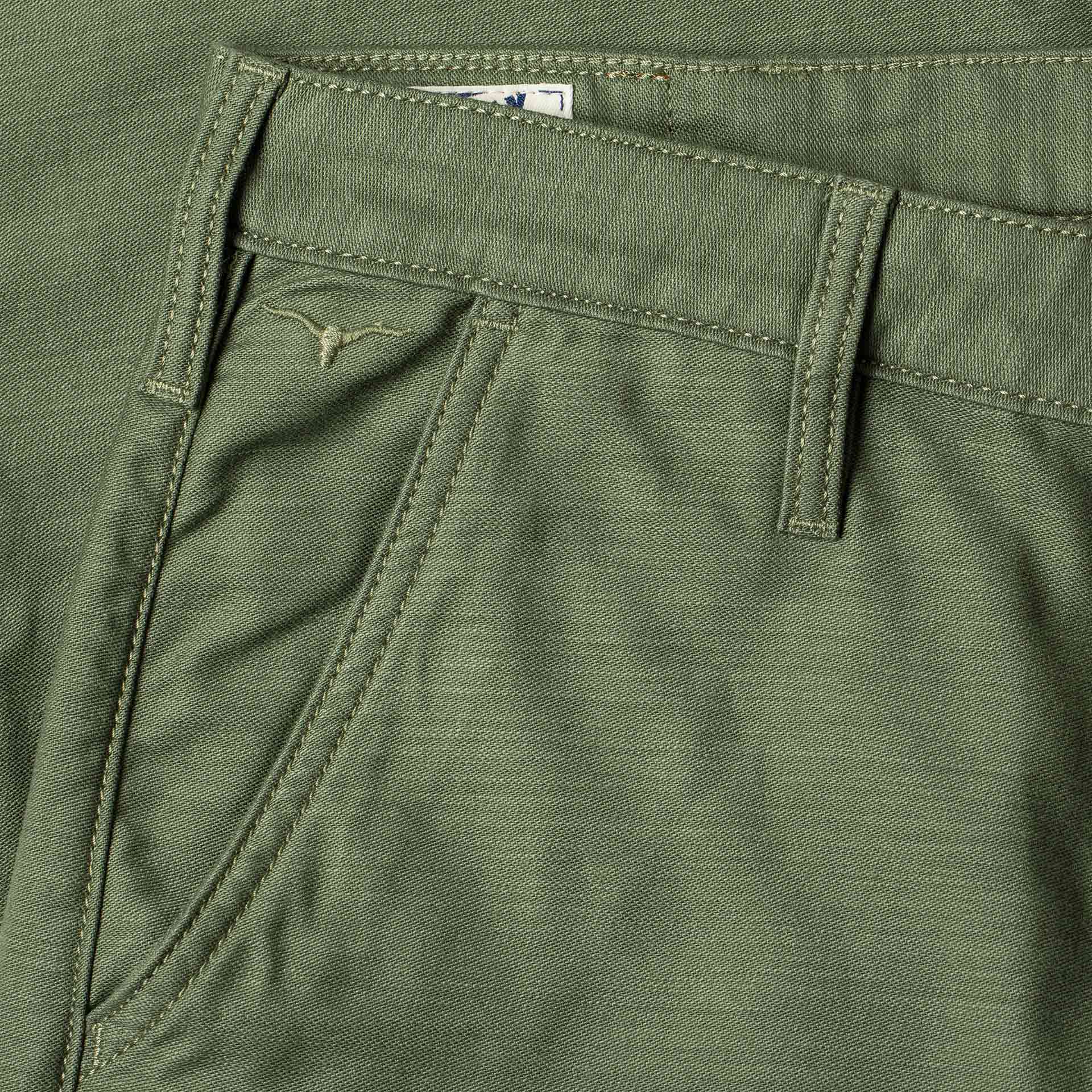 BenzakBC - 03 Straight Chino Military GreenHosenBritish Parts Luzern
