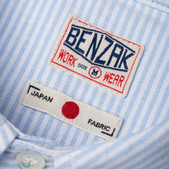 BenzakWorker Shirt, 6 oz., Blue & White Striped Oxford Shirt, British Parts Lucerne