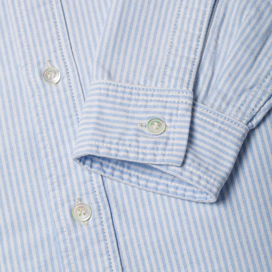 BenzakWorker Shirt 6 oz. Blue & White Striped OxfordHemdBritish Parts Luzern