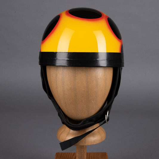 DavidaClassic Helm Black Yellow Orange FlamesHelmBritish Parts Luzern