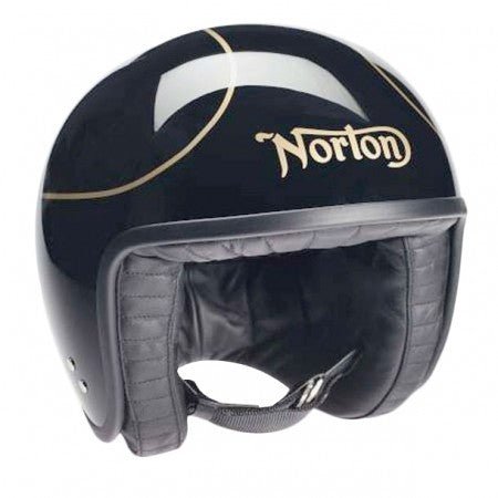 DavidaJet Motorradhelm Norton Schwarz GoldHelmBritish Parts Luzern