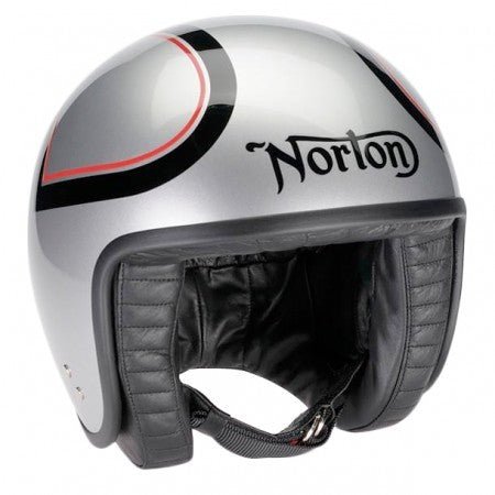 DavidaJet Motorradhelm Norton Silber SchwarzHelmBritish Parts Luzern