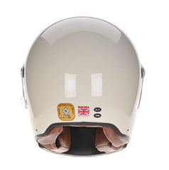 DavidaKoura Motorradhelm Cream mit braunem LederHelmBritish Parts Luzern