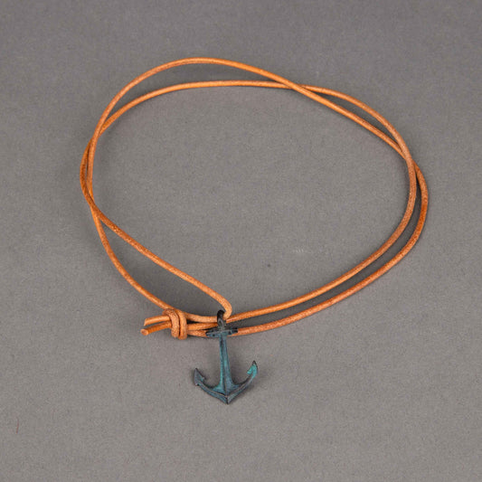 Anchor pendant bronze patinated mini