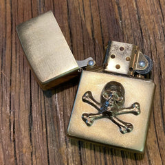 FeinschmuckZippo Skull BronzeFeuerzeugBritish Parts Luzern