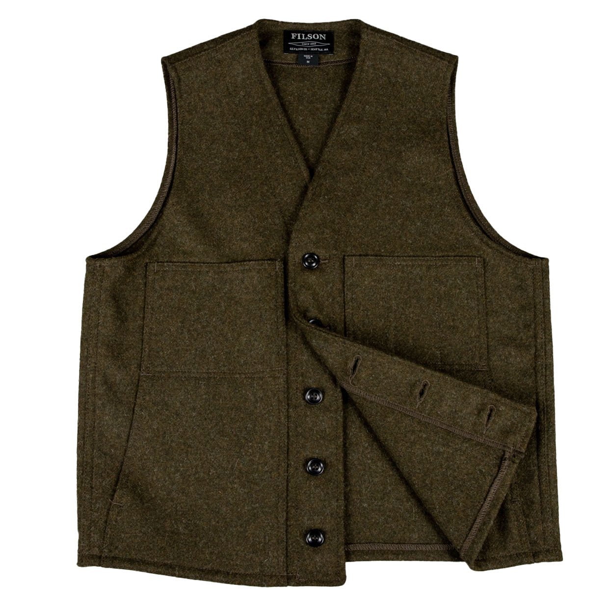 FilsonMackinaw Wool Vest Forest GreenWestenBritish Parts Luzern