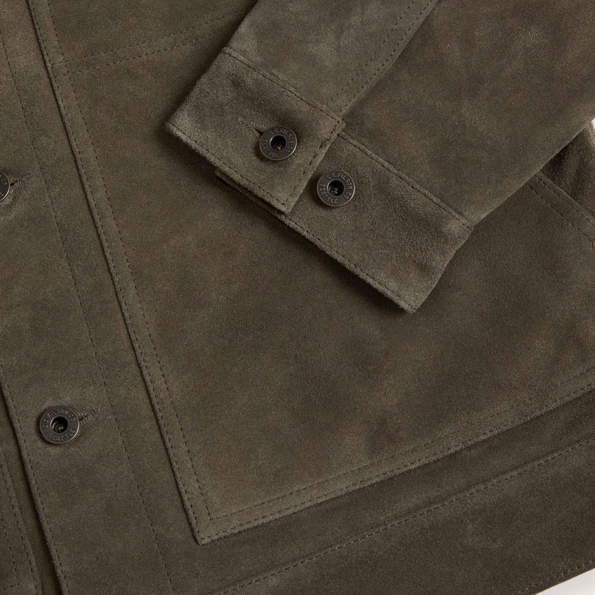 Filson Suede Short Cruiser Jacket - Otter Green Jackets British Parts Lucerne