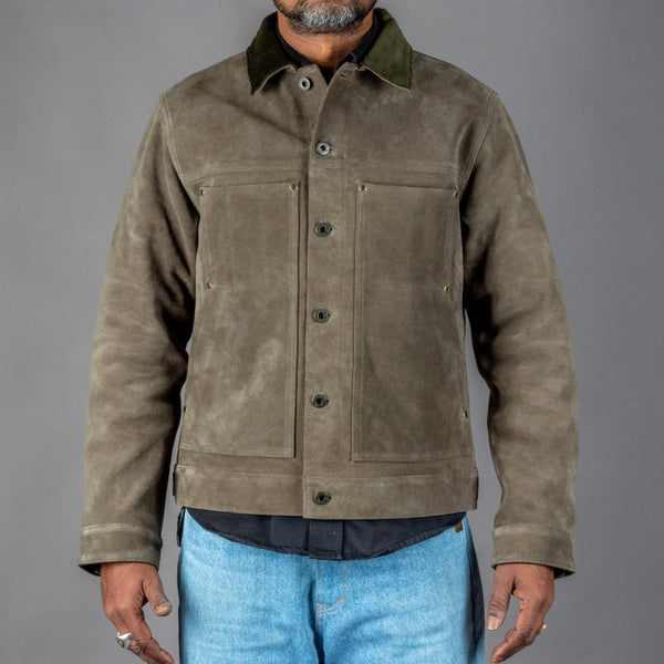 Suede Short Cruiser Jacket - Otter Green – British Parts Luzern