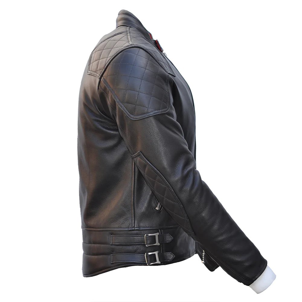 Goldtop'76 Cafe Racer Motorradlederjacke in schwarzMotorradjackeBritish Parts Luzern