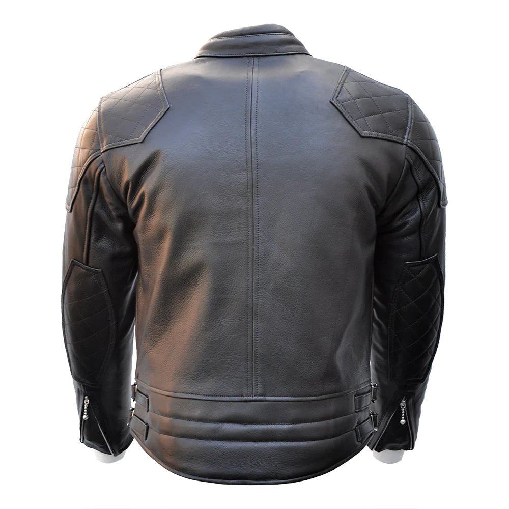 Goldtop'76 Cafe Racer Motorradlederjacke in schwarzMotorradjackeBritish Parts Luzern