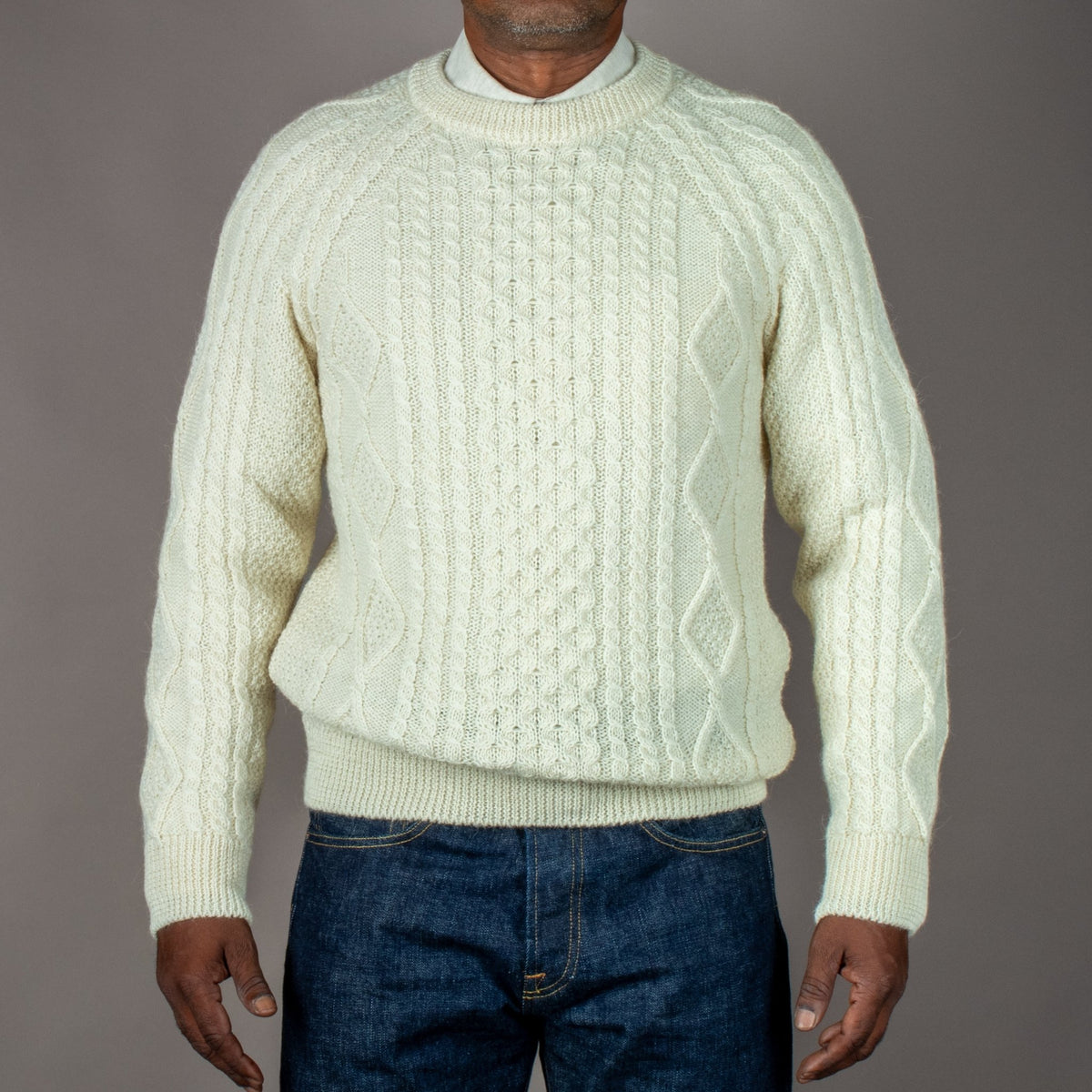 G.R.P.Crewneck Steve EcruPulloverBritish Parts Luzern