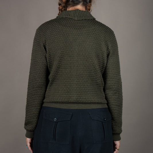 G.R.P.Damen Strickjacke mit Schalkragen GrünStrickjackeBritish Parts Luzern