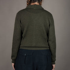 G.R.P.Damen Strickjacke mit Schalkragen GrünStrickjackeBritish Parts Luzern