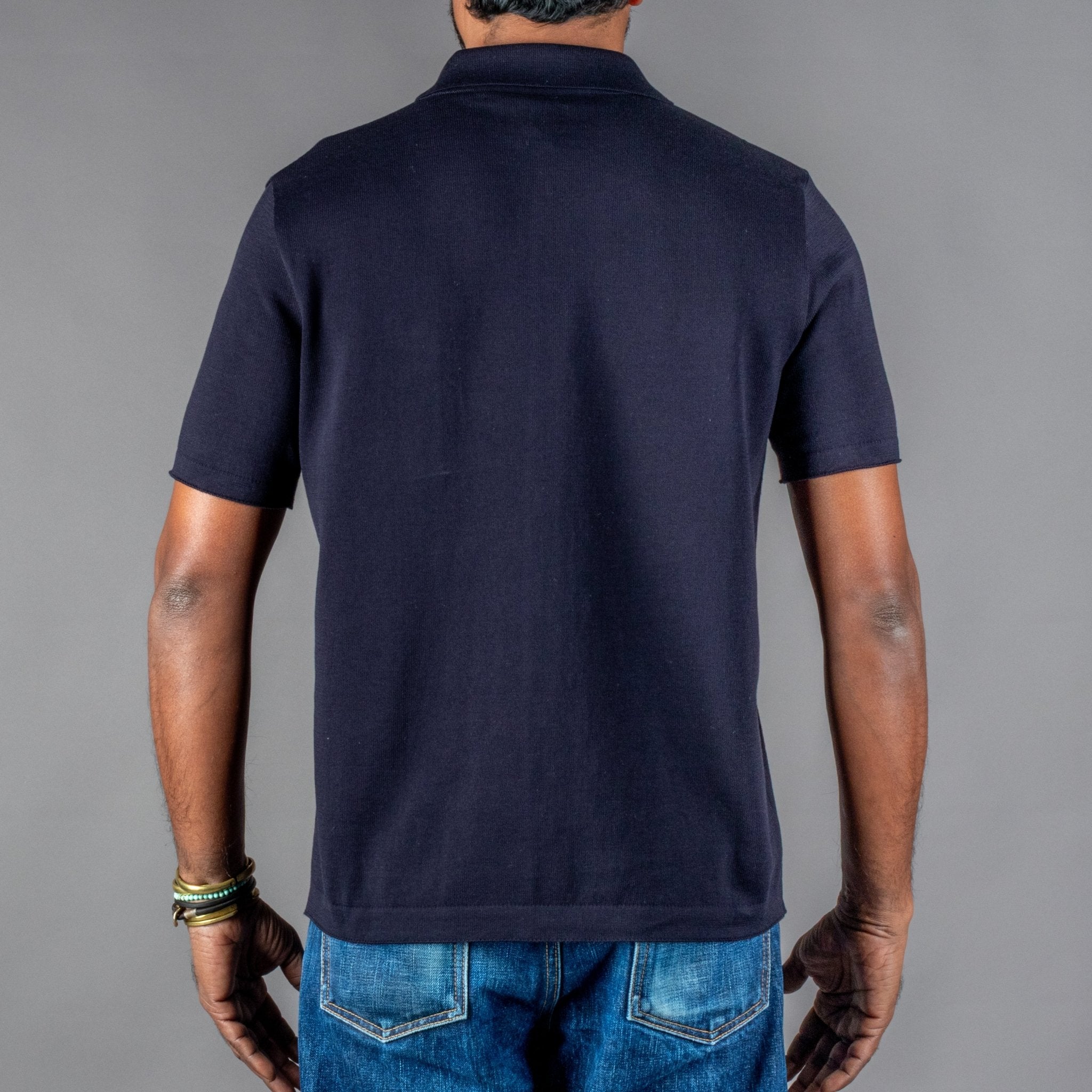 G.R.P.Gestricktes Kurzarm Hemd BlauHemdBritish Parts Luzern