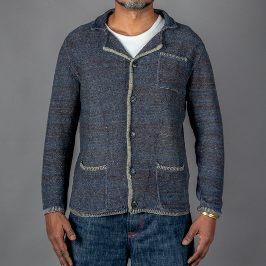 G.R.P.Leinen Strickjacke Blue VaniseStrickjackeBritish Parts Luzern