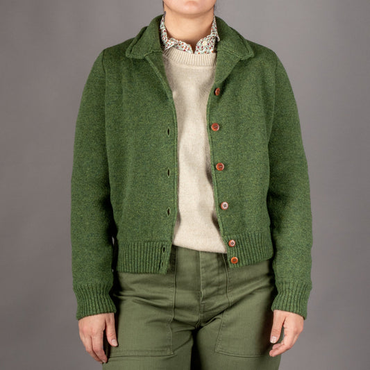 G.R.P.Max 3 kurze Damen Merino Strickjacke GrassStrickjackeBritish Parts Luzern