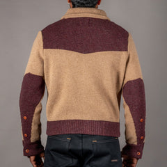 G.R.P.Max 3 kurze Merino Strickjacke Camel BordeauxStrickjackeBritish Parts Luzern