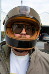 HedonHeroine Racer 2.0 Motorradhelm Macadamia 22.06HelmBritish Parts Luzern