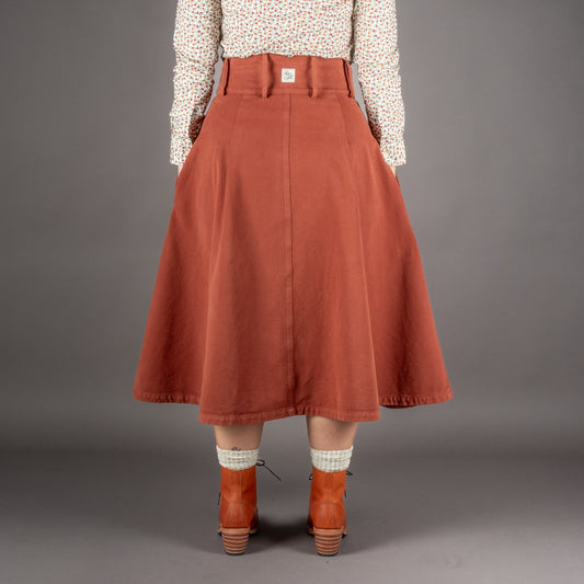 Hen's TeethWomens Skirt Canvas Brick RedRockBritish Parts Luzern