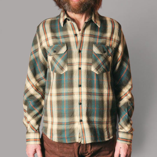 IndigoferaBryson Prima Flannel Check Shirt Charcoal/Beige/Rust/TurquoiseHemdBritish Parts Luzern
