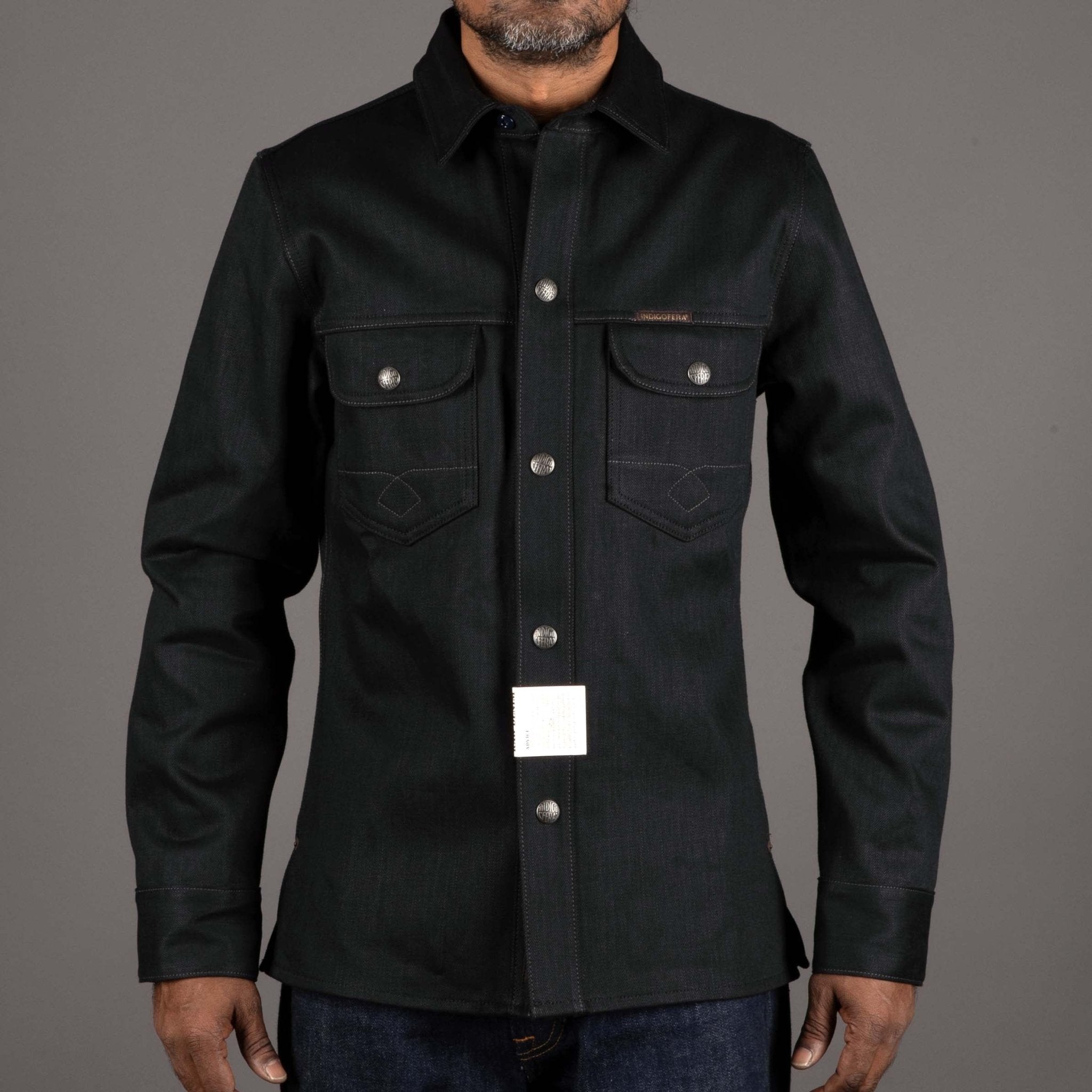 IndigoferaCopeland Overshirt aus Selvedge Denim in Gunpowder BlackOvershirtBritish Parts Luzern