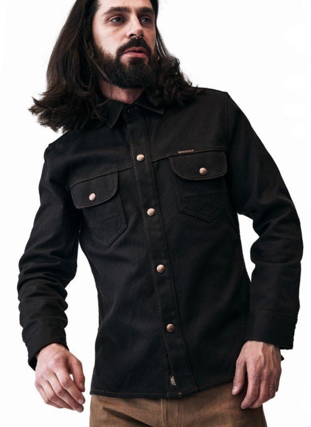 IndigoferaCopeland Overshirt aus Selvedge Denim in Gunpowder BlackOvershirtBritish Parts Luzern