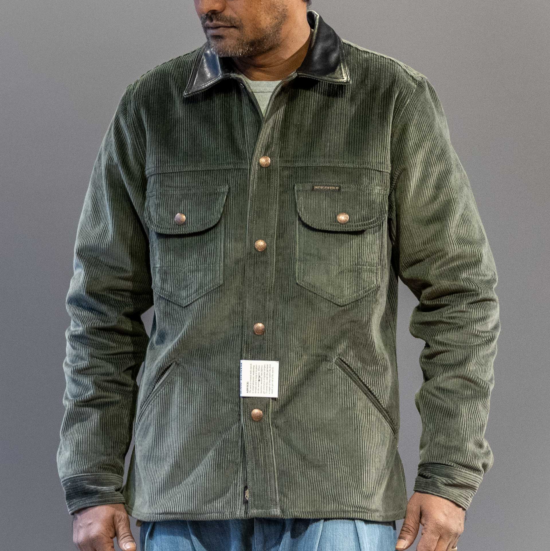 IndigoferaFargo Trucker Jacke aus Cord in GrünJackenBritish Parts Luzern