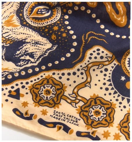 IndigoferaTarot XIII Bandana Offwhite / BlueHalstuchBritish Parts Luzern