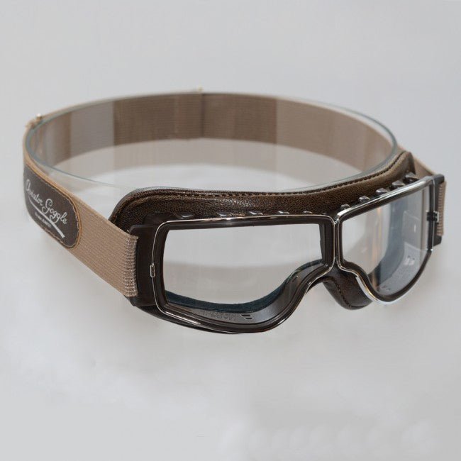 Léon Jeantet Aviator GogglesMotorradbrille T2 in braun (für Brillenträger)MotorradbrilleBritish Parts Luzern