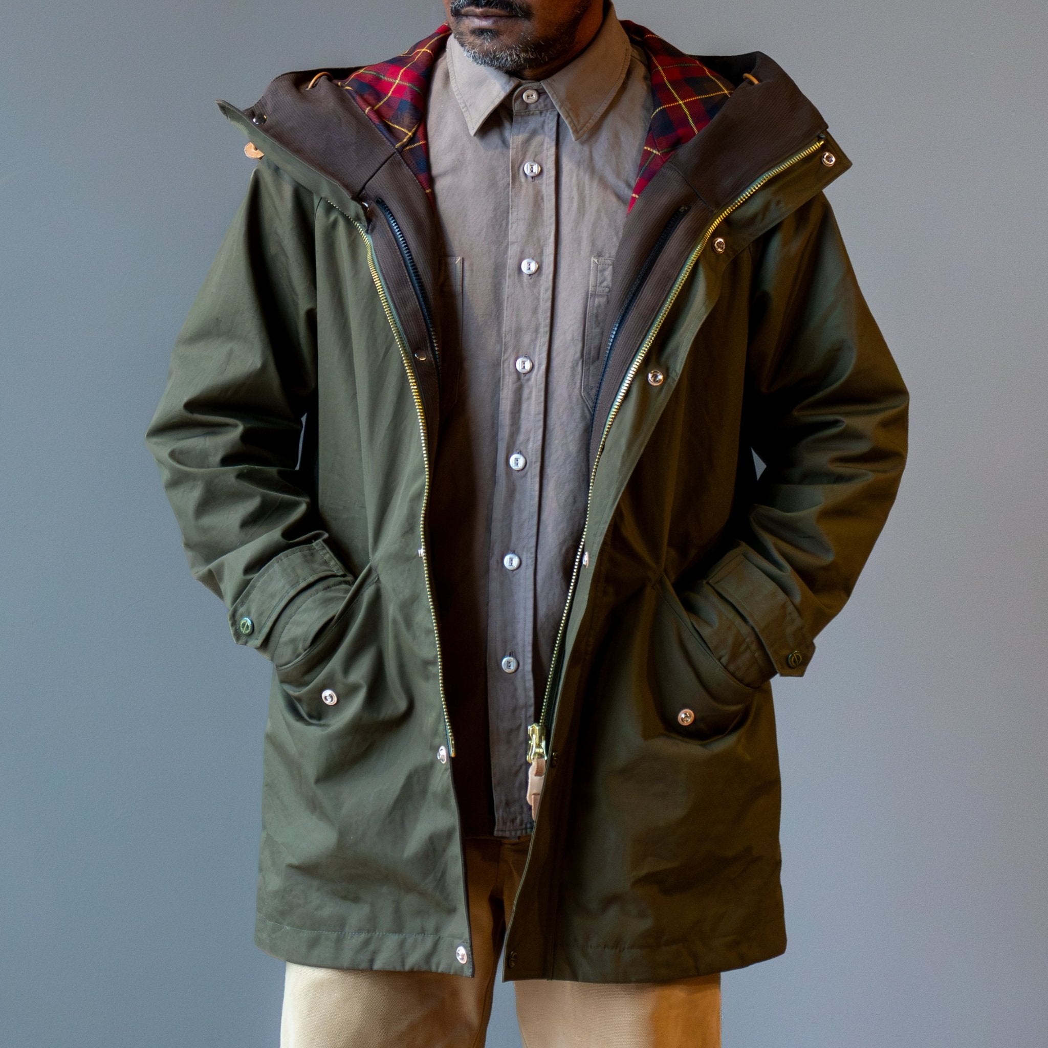 Manifattura CeccarelliLined All Weather Coat 7090 Military GreenJackenBritish Parts Luzern