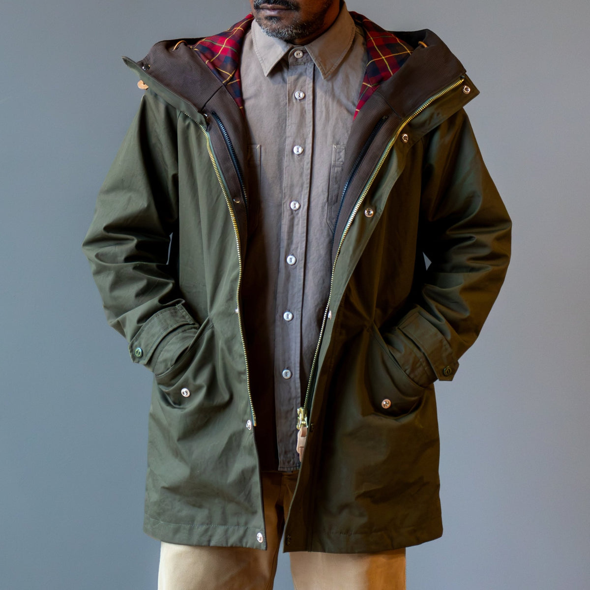 Manifattura CeccarelliLined All Weather Coat 7090 Military GreenJackenBritish Parts Luzern