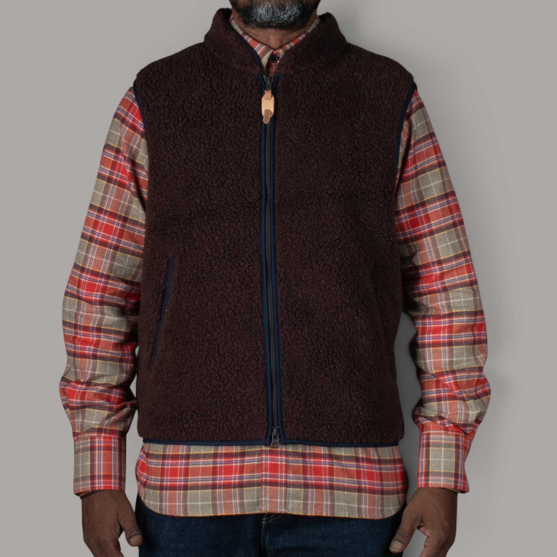 Manifattura CeccarelliTeddy Wool Vest braun/navyJackenBritish Parts Luzern