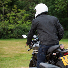 MerlinBarton II Wax Cotton Motorradjacke in schwarzMotorradjackeBritish Parts Luzern