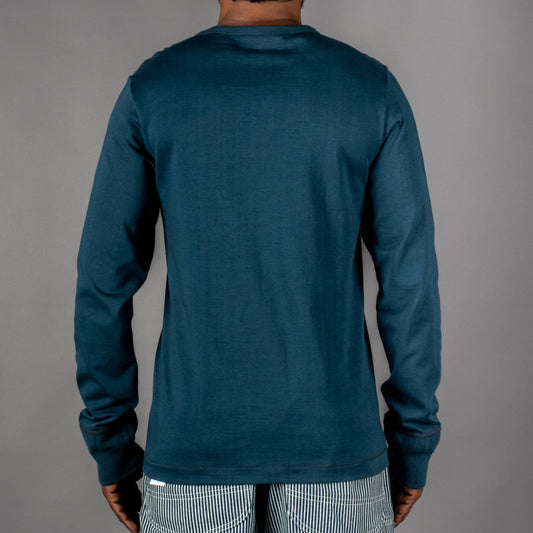 Merz b. Schwanen206 Knopfleistenhemd mineral blueHenleyBritish Parts Luzern