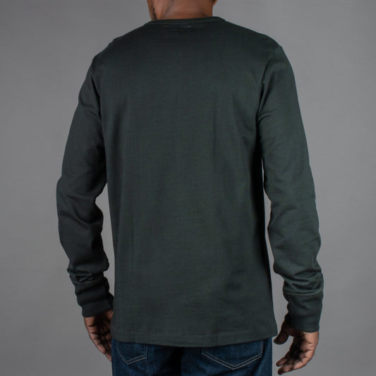Merz b. Schwanen2M06 Mid-Century Machine Refined Fit Long Sleeve Henley - ForestHenleyBritish Parts Luzern