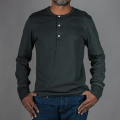 Merz b. Schwanen2M06 Mid-Century Machine Refined Fit Long Sleeve Henley - ForestHenleyBritish Parts Luzern