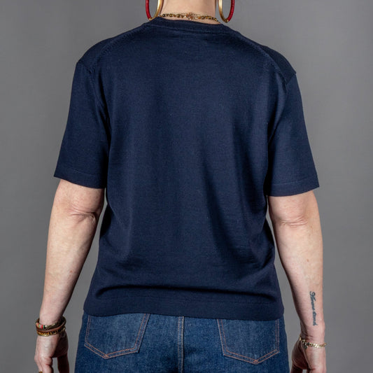 Merz b. Women's b. T-Shirt, Merino, Dark Navy T-Shirt British Parts Lucerne