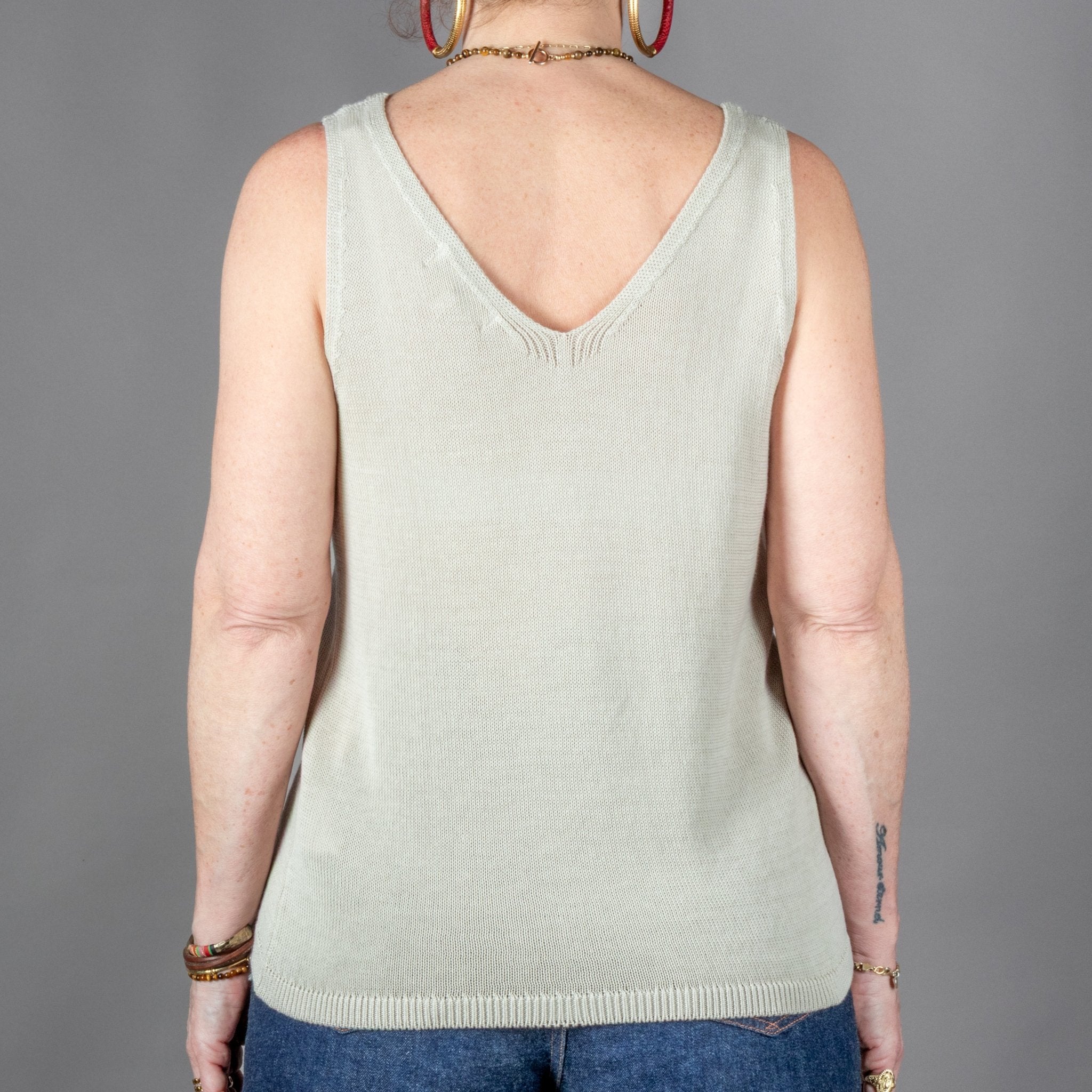 Merz près de Schwanen - Débardeur en maille pour femme couleur sable - T-shirt British Parts Lucerne