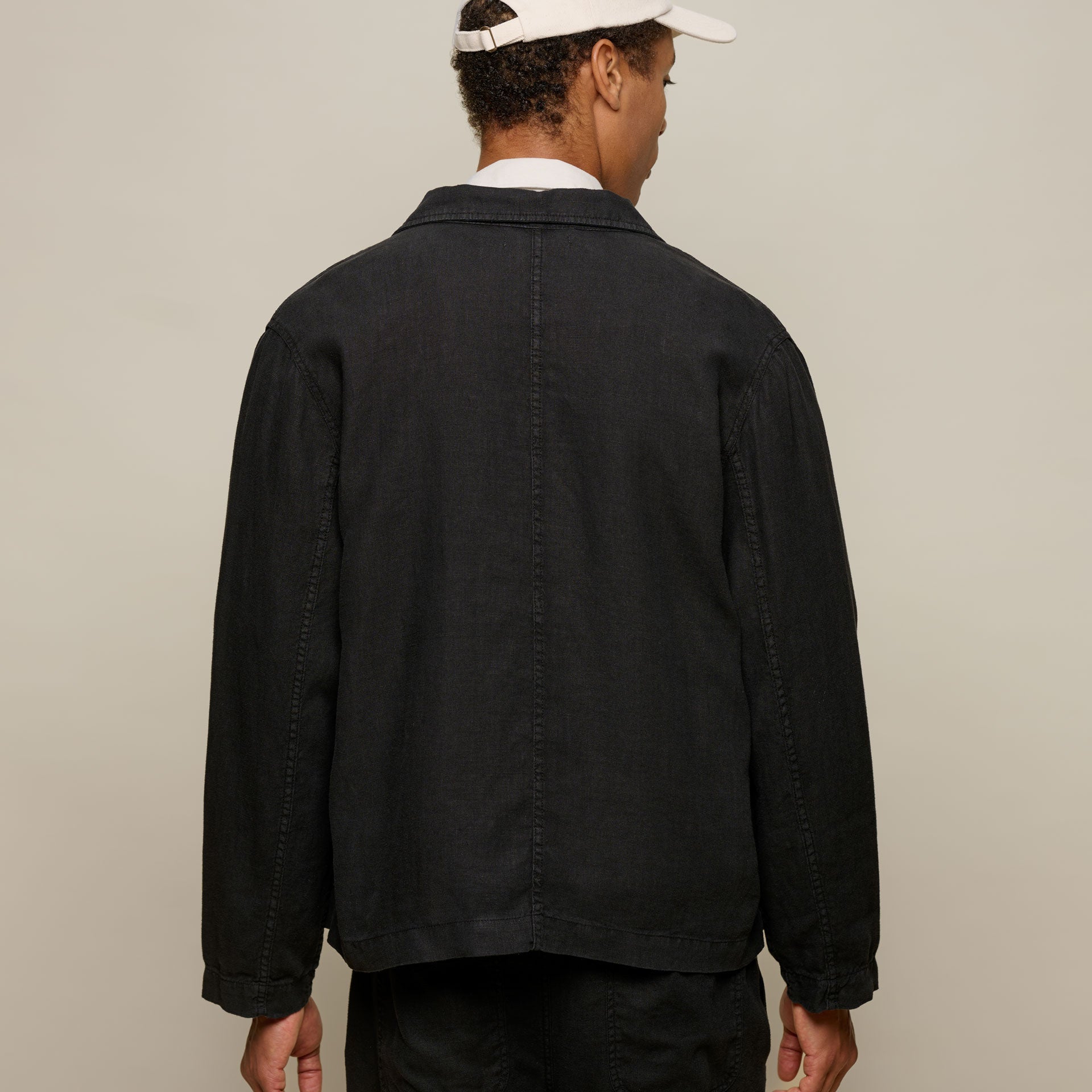 Merz b. SchwanenUnisex Jacke Bio Leinen Cropped Deep BlackJackenBritish Parts Luzern