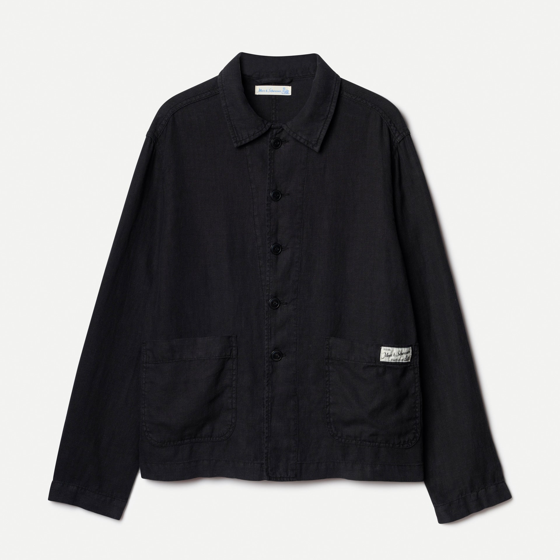Merz b. SchwanenUnisex Jacke Bio Leinen Cropped Deep BlackJackenBritish Parts Luzern