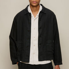 Merz b. SchwanenUnisex Jacke Bio Leinen Cropped Deep BlackJackenBritish Parts Luzern