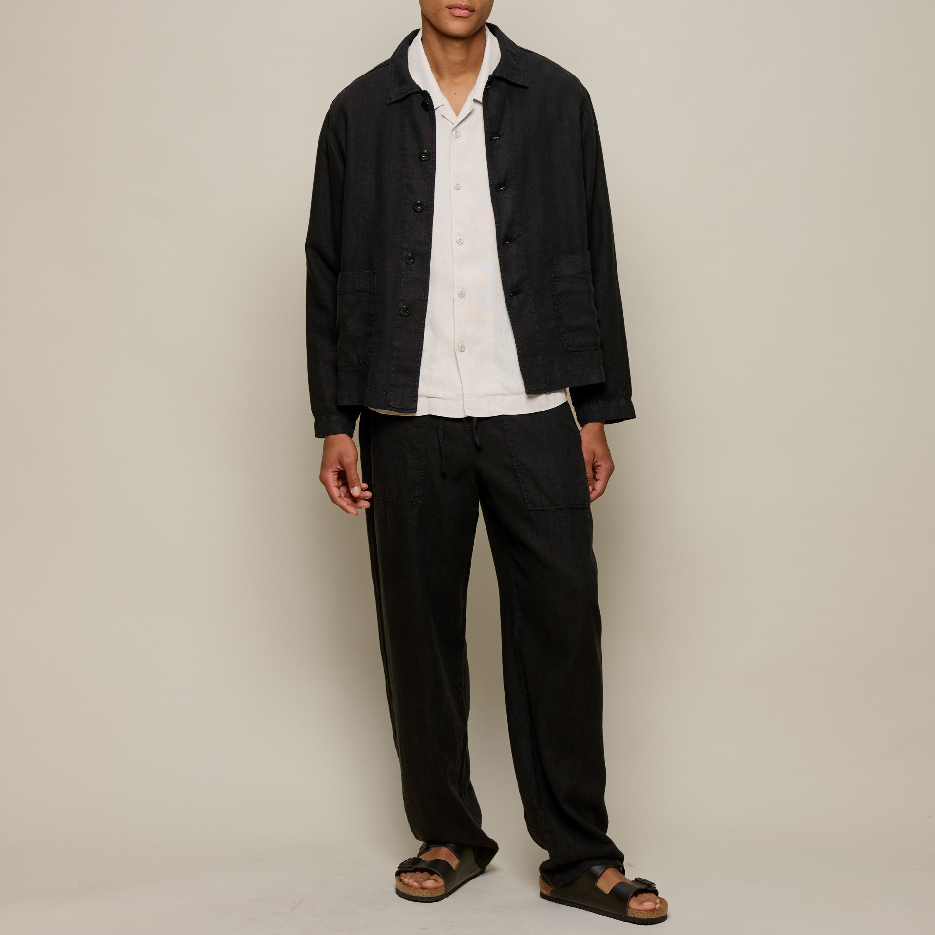 Merz b. SchwanenUnisex Jacke Bio Leinen Cropped Deep BlackJackenBritish Parts Luzern