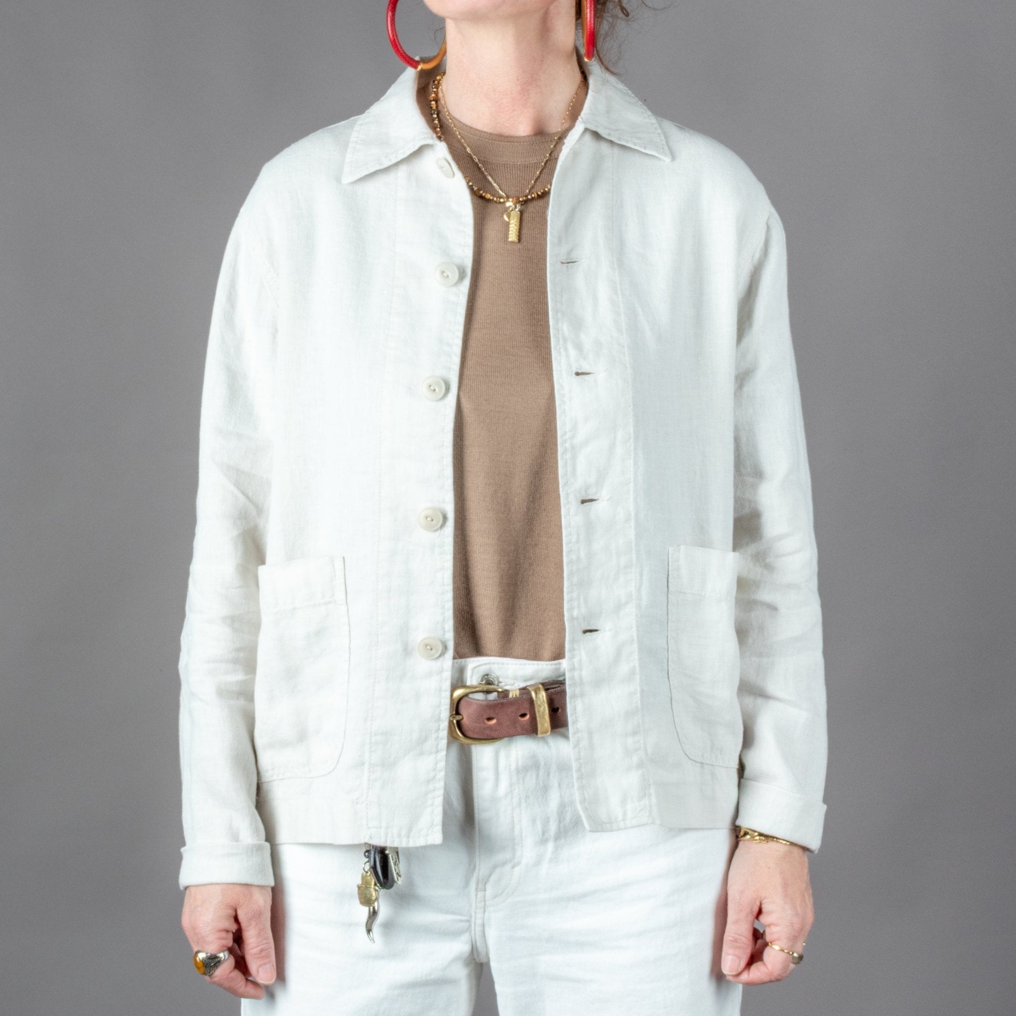 Merz b. SchwanenUnisex Jacke Bio Leinen Cropped Light StoneJackenBritish Parts Luzern