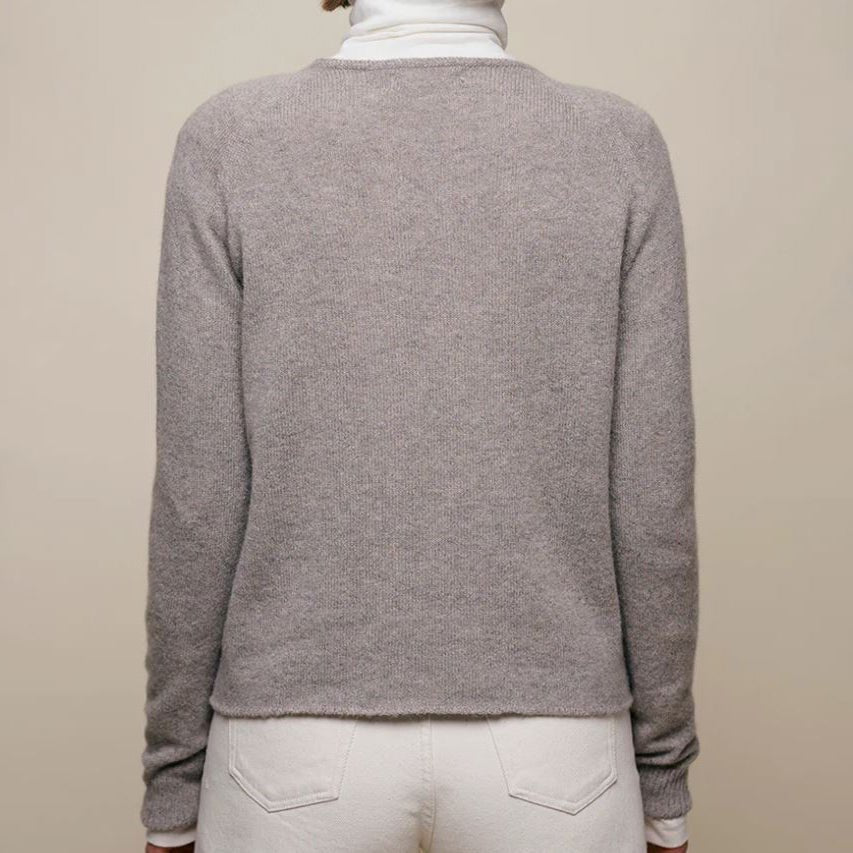 Merz b. Schwanen - Pull à col rond pour femme, coupe décontractée, motif « Faded Grain » - Pull British Parts Lucerne